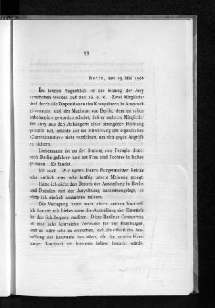 Berlin, den 19. Mai 1908