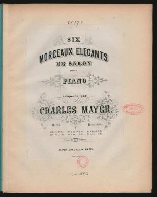 N°. 5: Six morceaux élégants de salon pour le piano op. 215