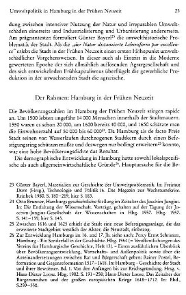 Der Rahmen: Hamburg in der Frühen Neuzeit