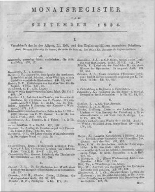 Monatsregister September