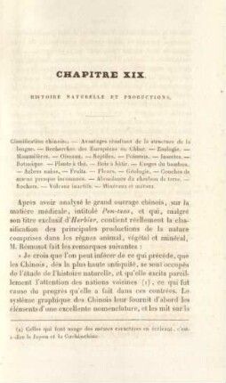 Chapitre XIX. Histoire naturelle et productions