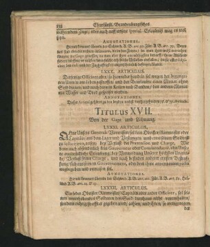 Titulus XVII. Von der Gage und Löhnung.