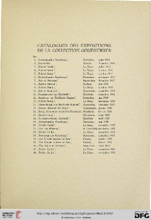 Catalogues des expositions de la collection Goudstikker