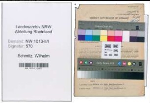 Entnazifizierung Wilhelm Schmitz , geb. 17.04.1904 (Werkmeister)