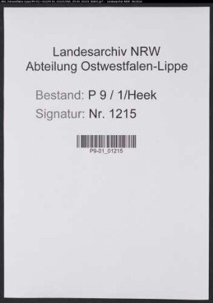 Sterberegister Standesamt Heek