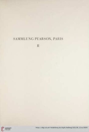 Sammlung Pearson, Paris – II (Nr. 1-69)