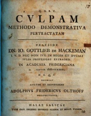Cvlpam Methodo Demonstrativa Pertractatam