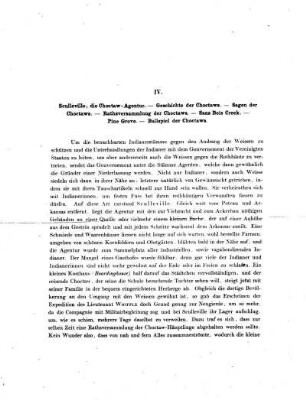Sculleville, die Choctaw-Agentur. - - Geschichte der Choctawa. - - Sagen der Choctawa. - - Rathsversammlung der Choctaws. - - Sans Bois Creek. - - Pine Grove. - - Ballspiel der Choctaw.