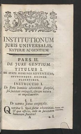 Instructio I.