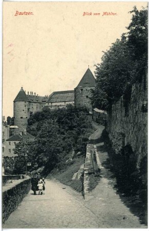 Bautzen. Blick vom Mühltor auf die Ortenburg