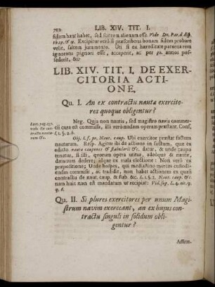 Lib. XIV. /Tit. I. De Exercitoria Actione. - Tit. VI. De Senatusconsulto Macedoniano.