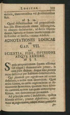 Cap. VII. De Scientia, Fide, Opinione Atque Errore ...