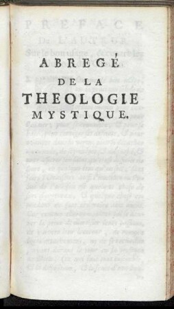 Abregé De La Theologie Mystique.