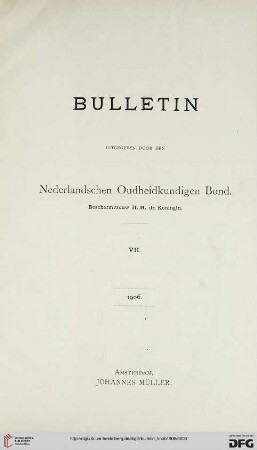 7: Bulletin van den Nederlandschen Oudheidkundigen Bond