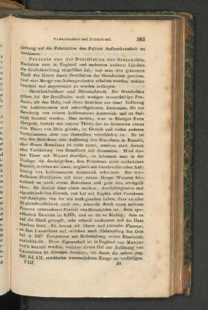 Producte von der Destillation der Steinkohle.