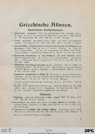 Griechische Münzen (Nr. 1-615)