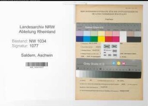 Entnazifizierung Aschwin Von Saldern , geb. 24.01.1913 (Major)