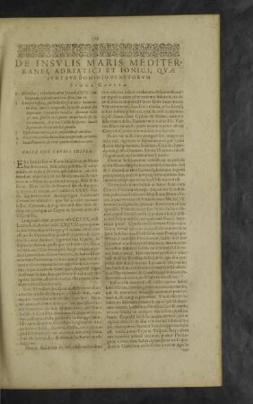 De Insulis Maris Mediterranei, Adriatici et Ionici
