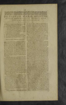 De Insulis Maris Mediterranei, Adriatici et Ionici