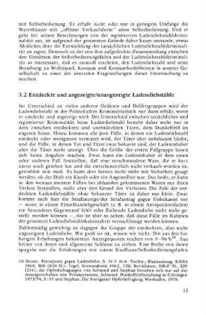 3.2 Entdeckte und angezeigte/unangezeigte Ladendiebstähle