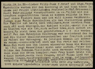 --Lieber Willy-Dank f. Brief und Ztgn...