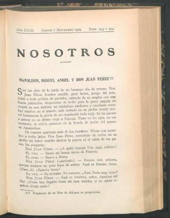Napoleón, Miguel Angel y Don Juan Pérez