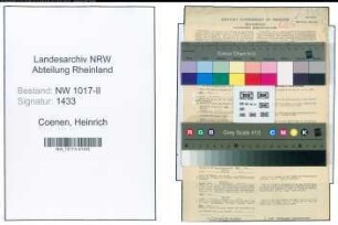 Entnazifizierung Heinrich Coenen , geb. 26.09.1902 (Notariatsbuerovorsteher)