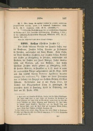 2325. Lossau (Christian Joachim I.).