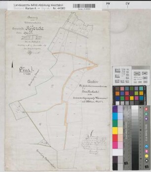 Wasserkurl (Kamen), Zusammenlegung Wasserkurl, Bl. 4 Brouillonkarte Afferde Flur 1