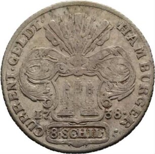 Münze, 8 Schilling, 1738