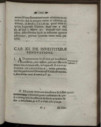Cap. XI. De Investiturae Renovatione
