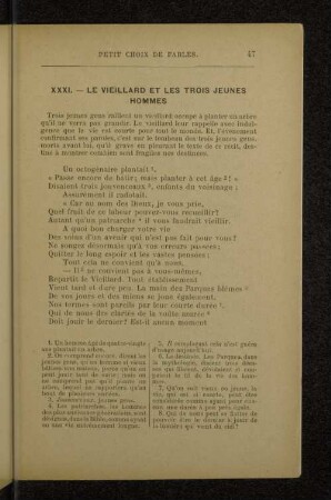 XXXI. --- LE VIEILLARD ET LES TROIS JEUNES HOMMES
