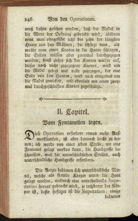 II. Capitel. Vom Fontanellen legen.