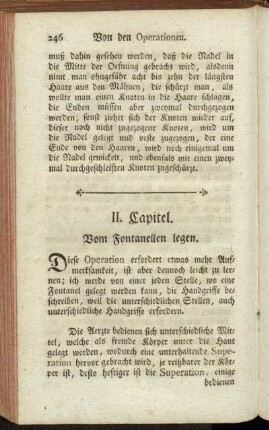 II. Capitel. Vom Fontanellen legen.