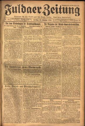 Ausgabe vom Freitag, den 29. Oktober 1926.