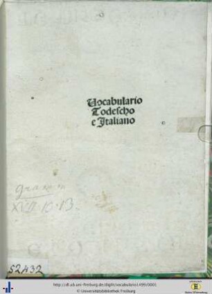Uocabulario Todescho e Italiano
