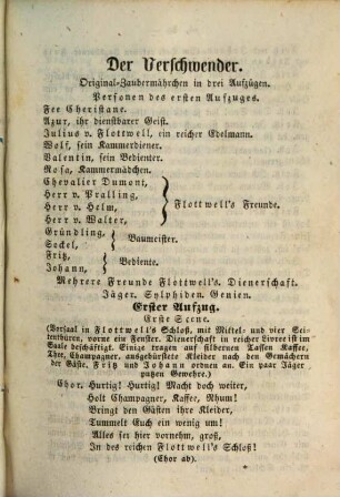 Ferdinand Raimunds sämmtliche Werke : Herausgegeben von Johann Nep. Vogl, 2