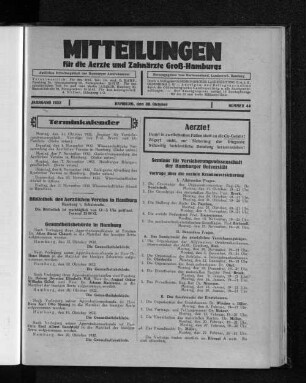 Jahrgang 1932, Hamburg, den 30. Oktober, Nummer 44