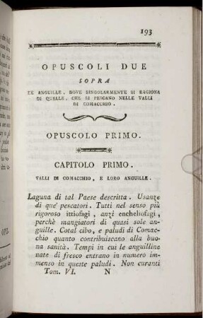 OPUSCOLO PRIMO.