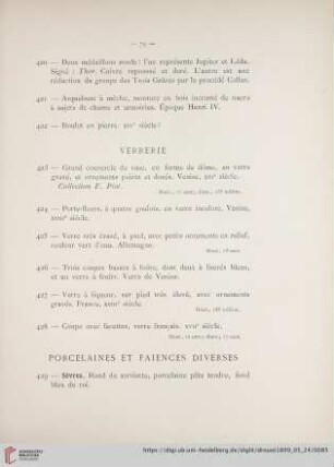 Verrerie (Nr. 423 - 428)