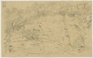 Landschaft, Gestein, im Hintergrund Hügel