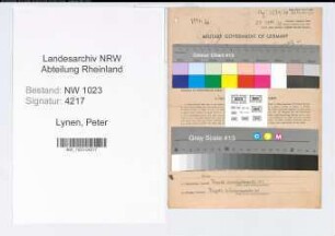 Entnazifizierung Peter Lynen , geb. 23.02.1911 (Angest.)
