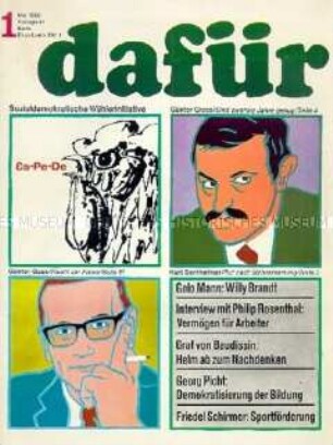 "dafür", Zeitschrift der Sozialdemokratischen Wählerinitiative zur Bundestagswahl 1969