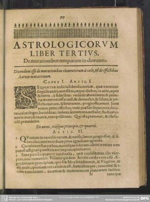 Liber Tertius. De mutationibus temporum in elementis