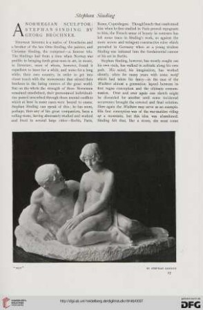 62: A Norwegian sculptor: Stephan Sinding