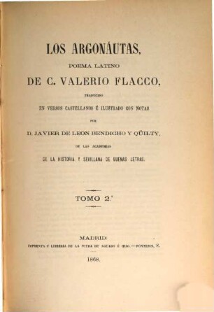 Los Argonáutas : poema latino, 2