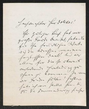 Brief von Hannes M. Avenarius an Gerhart Hauptmann