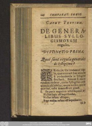 Caput Tertium. De Generalibus Syllogismorum regulis.