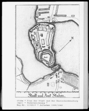 Stuhm, Plan der Stadt Stuhm und der Deutschordensburg