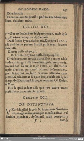 Curatio XCI. [Curatio XCIV.] ...
